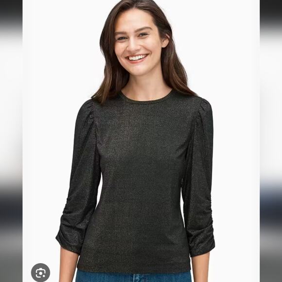 kate spade Tops - Kate Spade Metallic Jersey 3/4 Sleeve Top